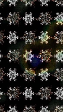 Çiçekli ipek eşarp. 1950-1960 motifleri. Siyah üstüne siyah. El çizimi çiçek unsurları olan soyut çizim raster deseni. Retro tekstil tasarım koleksiyonu.