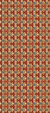 Geleneksel klasik raster altın pürüzsüz desen. Barok tarzında kusursuz bir doğulu süsü. Kahverengi, kırmızı ve bej renklerde altın elementler.