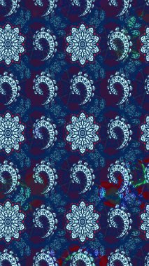 Modern gösterişli mavi ve menekşe arkaplan duvar kağıdı resimli klasik çizgili desenli desenli çiçekler, çiçekli süsler. Çiçekli el çizimi çizimi deseni.