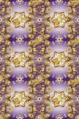 Duvar kağıdı, web sitesi arka planı, ambalaj kağıdı, davetiye, broşür, afiş veya web sitesi için kusursuz çiçek deseni kullanılabilir. Parlak elementlerin el çizimi.