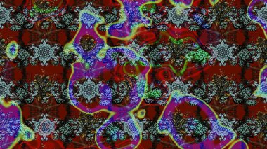 Raster çiçek desenli çiçek deseni, yapraklar, dekoratif elementler, sıçrama, lekeler, el çizimi kontur çizgileri ve Doodle çizim stili, grafik raster çizim çizimi.