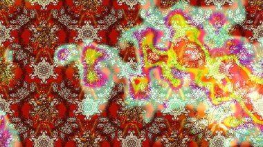 Çiçeksel kahverengi ve nötr çizim deseni. Raster çiçek izi. Klasik taslak çizimi.