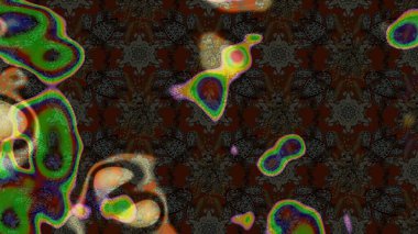 Raster illüstrasyonu. Gri renklere karalamalar çizilmiş çiçek deseni.