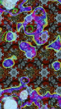 Raster illüstrasyonu. Küçük çaplı çiçeklerdeki basit şirin desenler. Tekstil veya kitap kapakları, imalat, duvar kağıtları, baskı, hediye paketi ve yapıştırma kitabı için çiçek eskiz geçmişi.