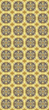 Gri, nötr ve sarı renklerde altın tekrarlayan elementler içeren soyut bir arka plan. Kusursuz oryantal klasik altın desen.