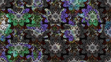 Raster suluboya çiçek deseni, narin çiçekler, siyah ve gri çiçekler, tebrik kartı şablonu. Raster Güzel kumaş deseni.