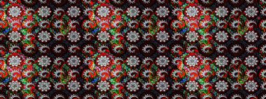 Süslü kumaş deseni. Raster deseni. Çiçekli çiçek deseni, suluboya..