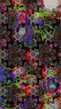 Düz Çiçek Elementleri Tasarımı. Renkli Bahar Teması eskiz kalıbı. Raster illüstrasyonundaki çiçek desenli çizim. Süslü kumaş deseni.