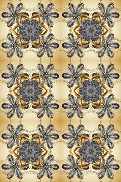 Bej, gri, nötr ve altın desenli. Klasik raster şablonu. Tekrarlayan ögelerle kusursuz soyut arkaplan.