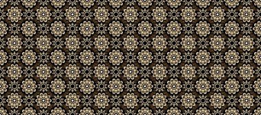 Noel, kar tanesi, yeni yıl. Kahverengi, bej ve siyah renkli ve altın elementli klasik desen.