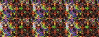 Renkli Bahar Teması eskiz kalıbı. Düz Çiçek Elementleri Tasarımı. Raster illüstrasyonundaki çiçek desenli çizim. Süslü kumaş deseni.