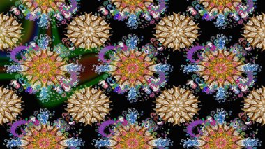 Kabile sanatı boho baskısı, klasik çiçek arkaplanı. Soyut etnik raster kusursuz desen. Arkaplan dokusu, duvar kağıdı, siyah ve kahverengi renkli çiçek teması.