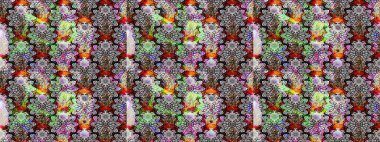 Gri renkli çiçekler. Raster illüstrasyonunda çiçek deseni çizimi.