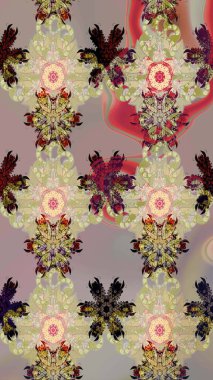 Raster çiçekleri klasik tarzda çizilmiş. Çiçekli yumuşak bir eskiz şekli. Bej renklerde bahar çiçekleri. Raster illüstrasyonu.