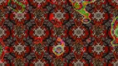 Renkli Bahar Teması eskiz kalıbı. Eskiz klasiği. Düz Çiçek Elementleri Tasarımı. Raster Şirin kumaş deseni.