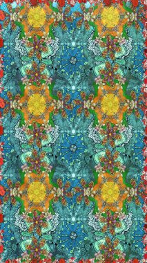 Hint çiçek liyada madalyon deseni. Etnik Mandala süsü. Tekstil, tebrik kartı, boyama kitabı, telefon kılıfı baskı için kullanılabilir. Raster Kına dövme tarzı.