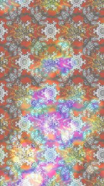 Raster illüstrasyonu. Tekstil veya kitap kapakları, imalat, duvar kağıtları, baskı, hediye paketi ve yapıştırma kitabı için çiçek eskizi geçmişi. Küçük ölçekli çiçeklerdeki basit sevimli desen.