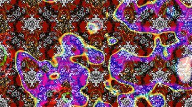 Motley illüstrasyonu. Küçük çiçekte güzel bir desen. Gri ve kahverengi çiçekli bahar çiçekleri. Küçük renkli çiçekler. Moda baskıları için zarif bir şablon.