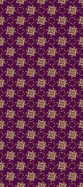 Lüks, kraliyet ve Viktorya dönemi konsepti. Klasik barok çiçek desenleri bej, kahverengi ve mor üzerine altın rengi. Süslü raster dekorasyonu. Bej, kahverengi ve mor renklerde altın element.