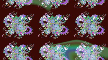 Kahverengi renkli güzel bir tekstil. Raster illüstrasyonu. Suluboya çiçekli çiçek deseni.