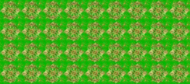 Doğu tarzı element. Altın desenli çiçek dekoru. Çizgi sanatı tasarım şablonu için kusursuz sınır. Yeşil ve kahverengi renklerde altın element. Davetiyeler, kartlar, web sayfası.