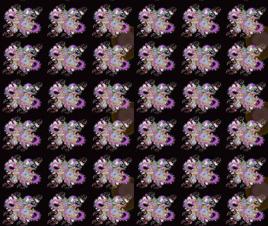 Raster illüstrasyonundaki çiçek desenli çizim. Renkli Bahar Teması eskiz kalıbı. Düz Çiçek Elementleri Tasarımı. Güzel kumaş deseni.