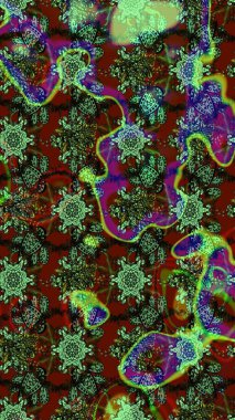 Çizgi çizimi kalıbı. Raster Moda kumaş deseni. Şirin çiçekler..