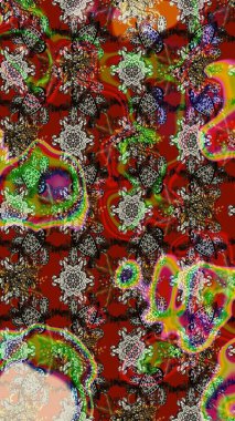 Eskiz modeli etnik tasarım. Çiçekleri, deniz kabukları, mandalaları ve suluboya efektleriyle donanma geçmişi. Yatak çarşafları, ceket, paket tasarımı, kumaş ve moda kavramları için tekstil baskısı.