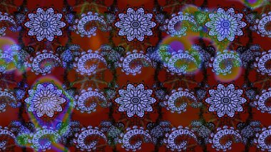 Raster düz çiçek çizim deseni. Kırmızı ve mavi renkte çiçekler. Tasarım hediye paketi, tebrik kartları, posterler ve afiş tasarımı.