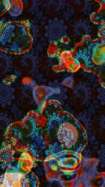 Küçük çiçekli şirin bir desen. Çiçek ve yapraklı çiçek deseni. Raster illüstrasyonu.