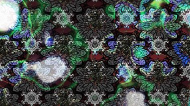 Sketch floral pattern with doodles flowers on gray and black colors. Raster illustration.