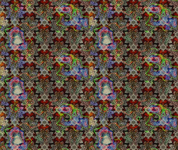 Düz Çiçek Elementleri Tasarımı. Raster illüstrasyonundaki çiçek desenli çizim. Süslü kumaş deseni. Renkli Bahar Teması çizim şablonu.