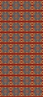 Damask arkaplanı tekerrür ediyor. Barok tarzında altın çiçek süsü. Antika altın tekrarlanabilir duvar kağıdı. Gri, kırmızı ve kahverengi renklerde altın element.