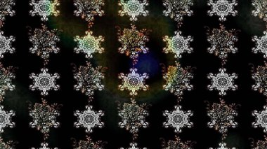 El çizimi çiçek unsurları olan soyut çizim raster deseni. Çiçekli ipek eşarp. 1950-1960 motifleri. Retro tekstil tasarım koleksiyonu. Siyah üstüne siyah..