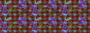 Çiçekli karalama şeklinde Raster çiçek deseni. Nazik, sevimli çiçek arkaplanı. Kırmızı ve kahverengi renkte çiçekler.