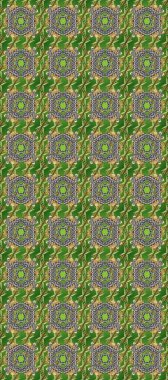 Yeşil, gri ve nötr renklerde altın tekrarlayan elementler içeren soyut bir arka plan. Kusursuz oryantal klasik altın desen.