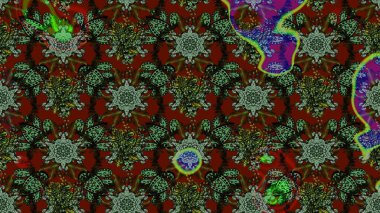 Tropik çiçekler. Yeşil ve gri renkli çiçekler. Gömlek çizimi Arkaplan Deseni.