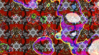 Kırmızı ve gri el çizimi desen. Sanat esinlenilmiş ve gri stil çiçekler ve yapraklar. Karalama çiçekleri çizim kalıbı. Raster deseni.