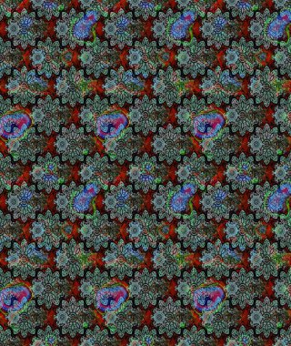 Kumaş, tekstil, duvar kağıdı baskısı için. Eski usul. Tomurcukları çiçek olan sevimli bir çiçek deseni. Raster illüstrasyonu. Raster. Taslak arkaplan.
