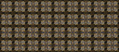 Doğu tarzı arabesk. Altın elementli gri, kahverengi ve bej renkler. Raster altın desen. Kusursuz altın desenli bukleler. Raster illüstrasyonu.