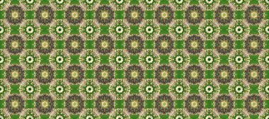 Yeşil, bej ve gri renklerde, altın elementlerle klasik, pürüzsüz desen. Raster illüstrasyonu.