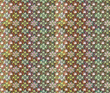 Kahverengi renklerde. Raster illüstrasyonu. Taslak dekoratif arka plan, çiçek mandala. Çiçek..