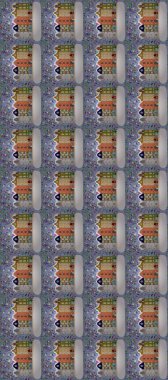 Kartpostallar, duvar kağıtları ya da tatil tasarımı için dekoratif, pürüzsüz desen. Şenlikli konfeti geçmişi olan eski Avrupa konak evlerinin renkli bir çizimi.