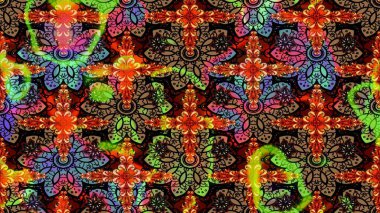 Çiçek ve yapraklı çiçek deseni. Raster illüstrasyonu. Küçük çiçekli şirin desen.