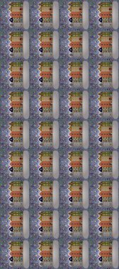 Kartpostallar, duvar kağıtları ya da tatil tasarımı için dekoratif, pürüzsüz desen. Şenlikli konfeti geçmişi olan eski Avrupa konak evlerinin renkli bir çizimi.