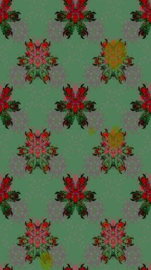 Karalama çiçeği. Renkli Bahar Teması eskiz kalıbı. Raster illüstrasyonu. Güzel kumaş deseni. Düz Çiçek Elementleri Tasarımı. Zentangle soyut çiçekleri.