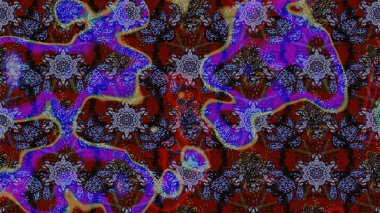 Sevimli çiçek raster deseni. Sketch Colour Spring Theme eskiz kalıbı. Düz Çiçek Elementleri Tasarımı. Mor ve kahverengi renkte çiçekler.