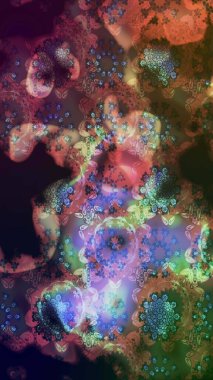 Nakış desenli çiçek deseni. Renkli grunge, soyut arkaplanı colokahverengi çiçeklerle süslüyor. İzler, kumaş, duvar kağıtları, tekstil için raster dokusu.