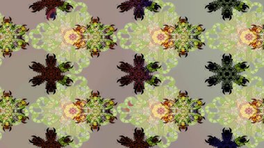 Tropik çiçek desenleri. Tarafsız ve gri renklerde çiçekler. Raster illüstrasyonu.