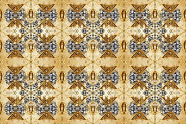 Barok tarzında kusursuz bir doğulu süsü. Kahverengi, bej ve gri renklerde altın elementler. Geleneksel klasik Raster Golden.